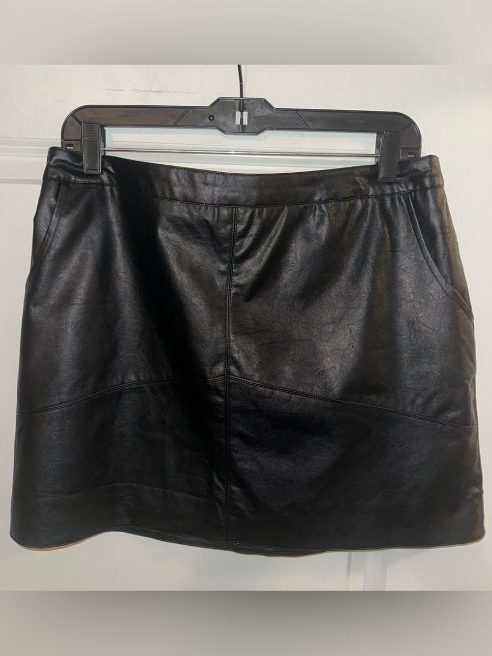 Altar'd State Black Faux Leather Mini Skirt